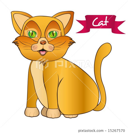 yellow cat sitting issolated over white background yellow cat sitting issolated over white background 15267570