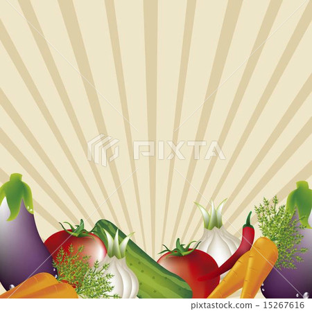 vegetables with space for copy over brown... - Stock Illustration ...