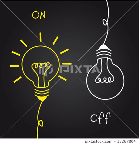 on and off bulb electric over black background... - Stock Illustration ...