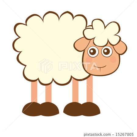 cute sheep cartoon isolated over white background vector 15267805