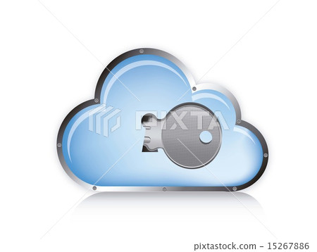 cloud computing security over white background...-插圖素材 [15267886] - PIXTA圖庫