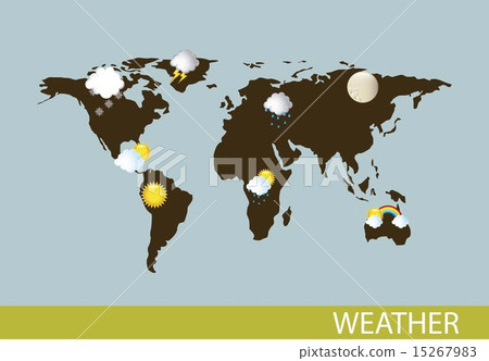 weather with map over blue background vector illustration weather with map over blue background vector illustration 15267983