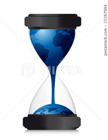 hourglass with planet over white background conceptual vector il hourglass with planet over white background conceptual vector il 15267984