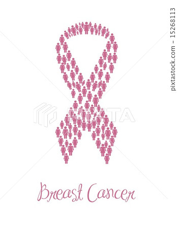 breast cancer awareness ribbons with woman sign vector 15268113