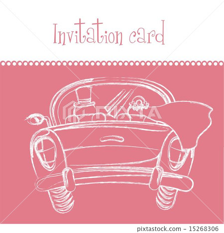 pink invitation card just married card vector illustration pink invitation card just married card vector illustration 15268306