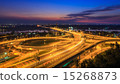 Nonthaburi Bridge , Traffic at sunset time, Bangko 15268873