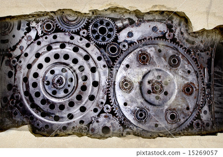 Cracked concrete texture with Old and dirty metal Cracked concrete texture with Old and dirty metal 15269057