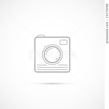 Trendy flat hipster camera photo icon 15270486