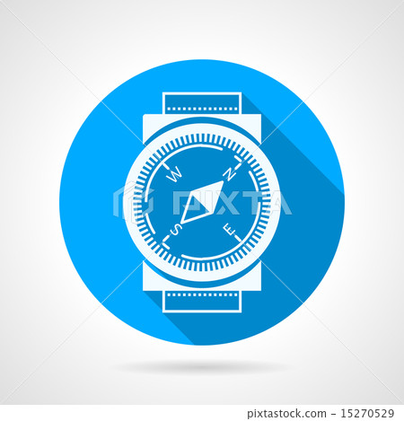 Compass flat round vector icon 15270529