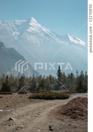 Tibetan road in Himalayan mountain. 15270850