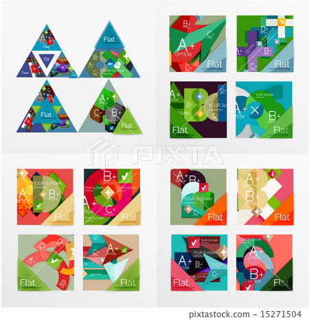 Flat design geometric info banners, web boxes Flat design geometric info banners, web boxes 15271504