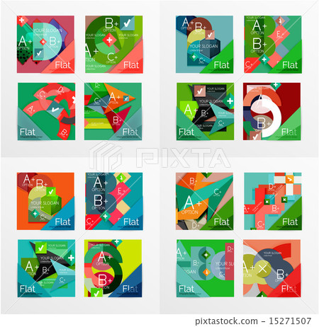 Flat design geometric info banners, web boxes Flat design geometric info banners, web boxes 15271507