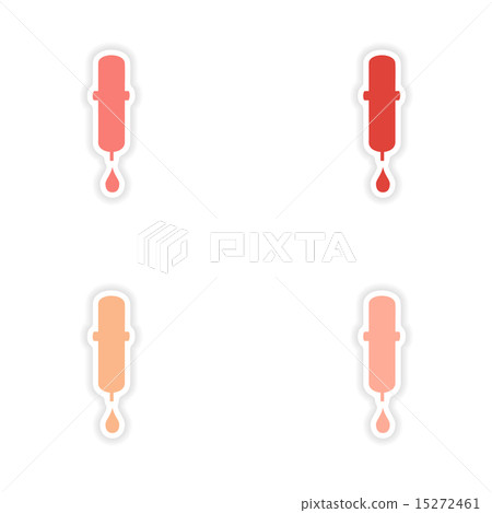 assembly realistic sticker design on paper pipettes 15272461