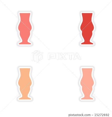 assembly realistic sticker design on paper drinks 15272692