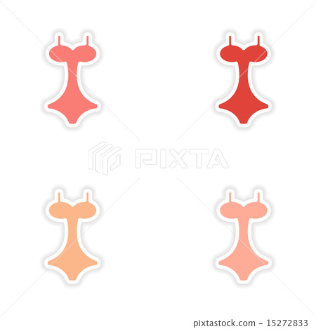 assembly realistic sticker design on paper swimsuit 15272833