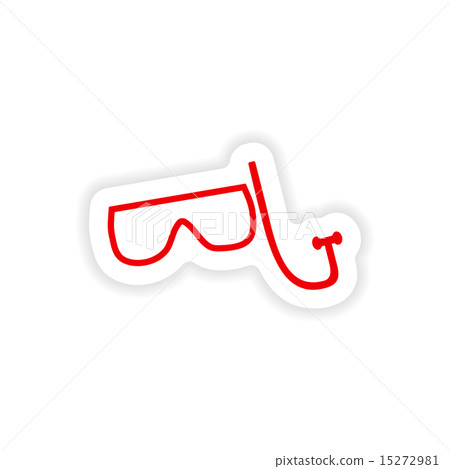 icon sticker realistic design on paper aqualung 15272981