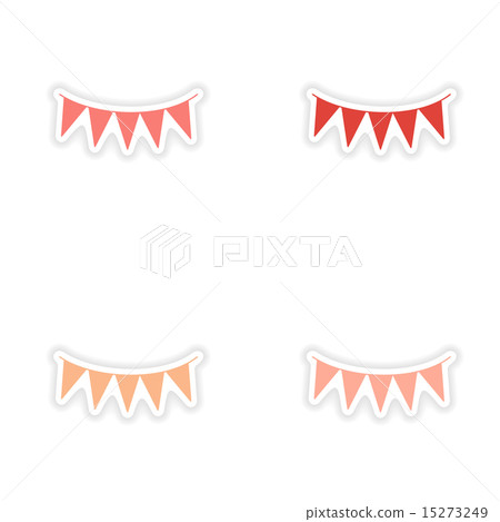 assembly realistic sticker design on paper garlands assembly realistic sticker design on paper garlands 15273249