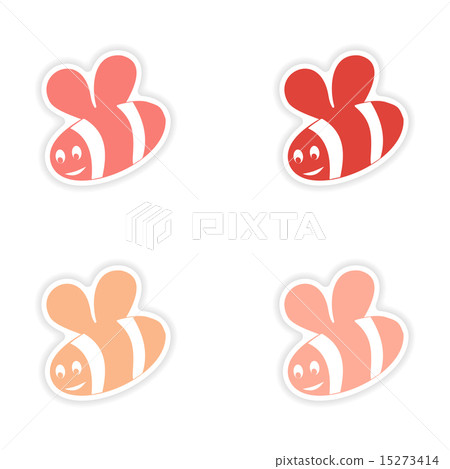 assembly realistic sticker design on paper bee assembly realistic sticker design on paper bee 15273414