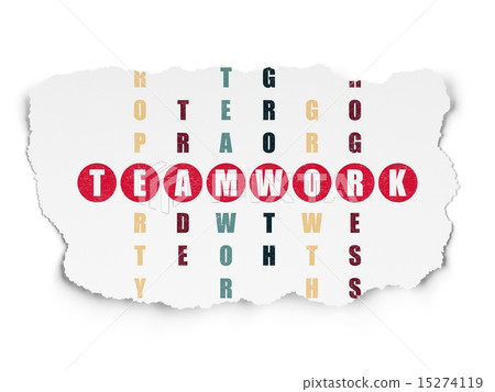 Finance concept: word Teamwork in solving Crossword Puzzle Finance concept: word Teamwork in solving Crossword Puzzle 15274119