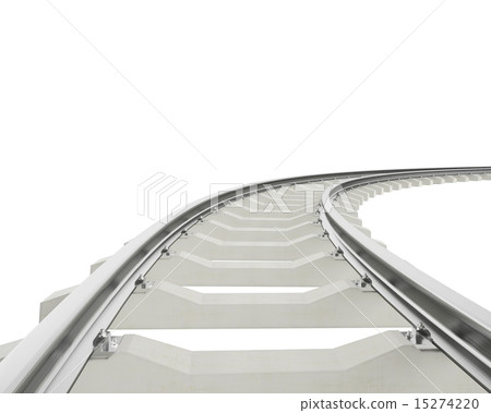 Illustration bend, turn railroad isolated on white background. 15274220