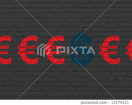 Currency concept: dollar icon on wall background 15274221