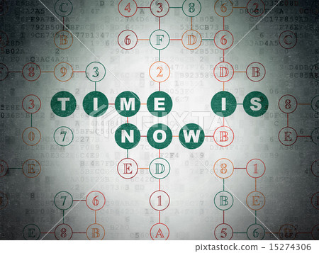 Time concept: Time is Now on Digital Paper background Time concept: Time is Now on Digital Paper background 15274306