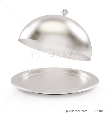 Isolated silver open tray on a white background. Isolated silver open tray on a white background. 15274840