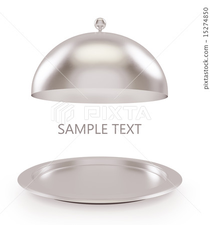Isolated silver open tray on a white background. Isolated silver open tray on a white background. 15274850