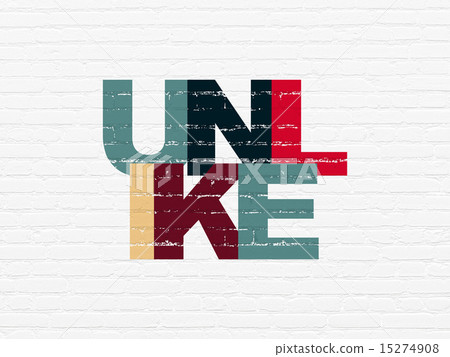 Social media concept: Unlike on wall background 15274908