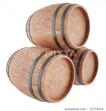 Wine, whiskey, rum, beer, barrels isolated on white background. Wine, whiskey, rum, beer, barrels isolated on white background. 15274914