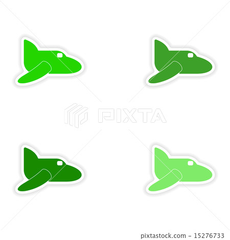 assembly realistic sticker design on paper planes 15276733
