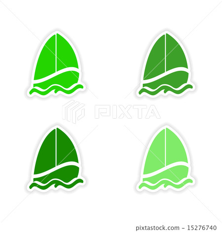 assembly realistic sticker design on paper sailer 15276740