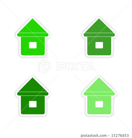 assembly realistic sticker design on paper houses 15276853