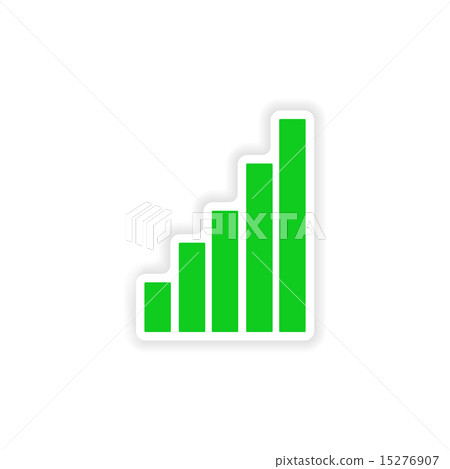 icon sticker realistic design on paper chart icon sticker realistic design on paper chart 15276907