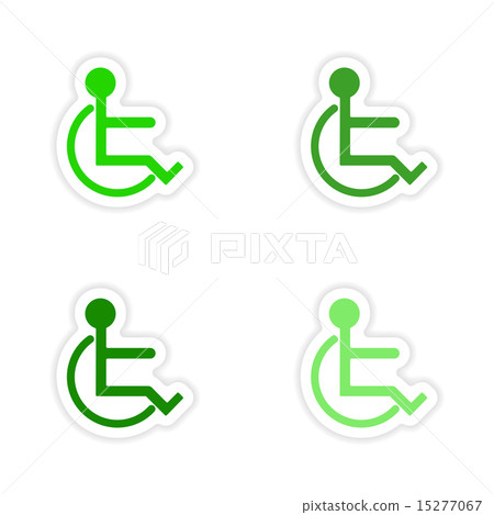 assembly realistic sticker design on paper disabled 15277067