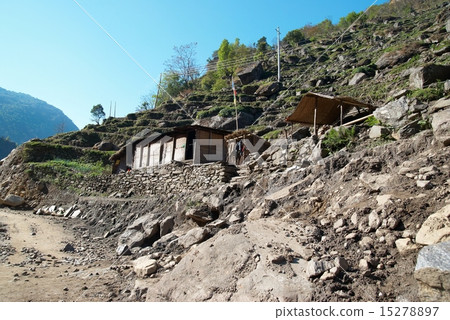 Tibetan village in Himalayan mountain. Tibetan village in Himalayan mountain. 15278897
