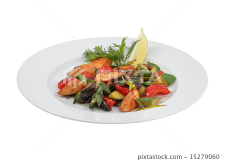 Salad of roasted vegetables on the fire Salad of roasted vegetables on the fire 15279060