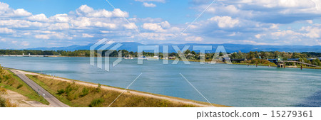 Panorama of the Rhine river and the Black Forest 15279361