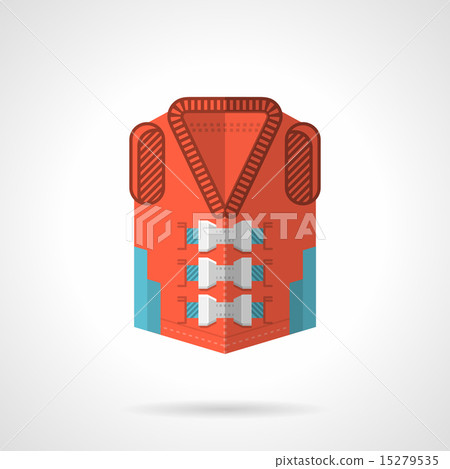 Red rescue jacket flat vector icon 15279535