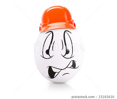 Concept white egg with emotions in clothes 15281610