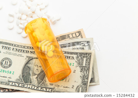 Prescription drugs in the US and dollar banknotes 15284432