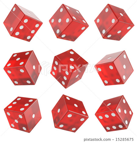 set red glass dice 15285675