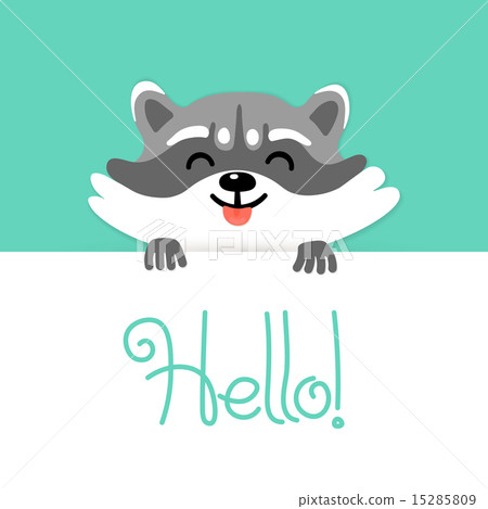 Cute raccoon says hello to you 15285809