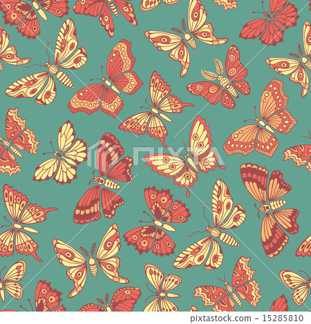 Seamless pattern with decorative butterflies. Seamless pattern with decorative butterflies. 15285810