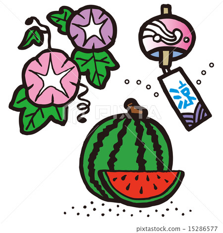 Morning glory, watermelon, wind chime, summer set of 3 Morning glory, watermelon, wind chime, summer set of 3 15286577