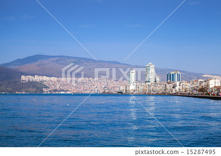 Modern buildings under cloudy sky. Izmir, Turkey 15287495