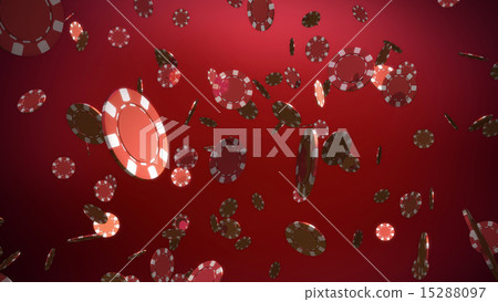 red casino chips red background 15288097