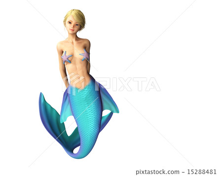 Cute mermaid (mermaid) perming 3DCG - Stock Illustration