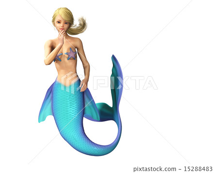 Cute mermaid (mermaid) perming 3DCG illustration material Cute mermaid (mermaid) perming 3DCG illustration material 15288483