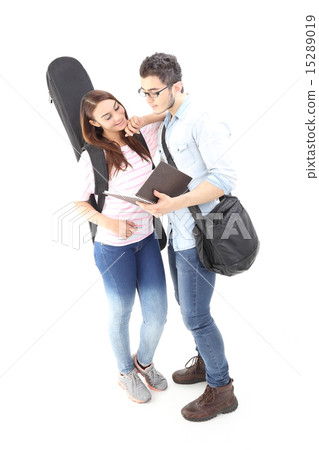 Man and woman discuss talk Man and woman discuss talk 15289019